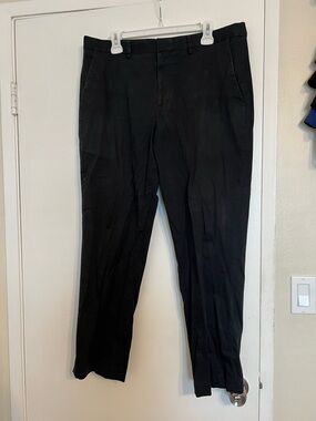 Express Men's Black Dress Pants - Tailored Straight Leg